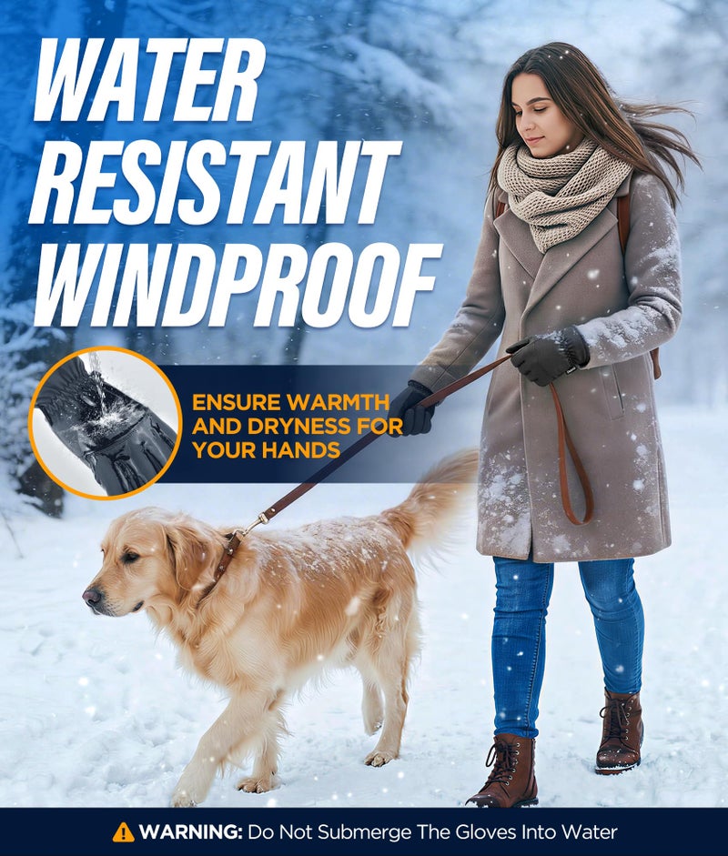 Deemii Winter Gloves Men Women Made with 3M Insulation&Plush Lining -10â„‰ Windproof&Water-Resisitant Glove with Touchscreen Fingers - Image 3