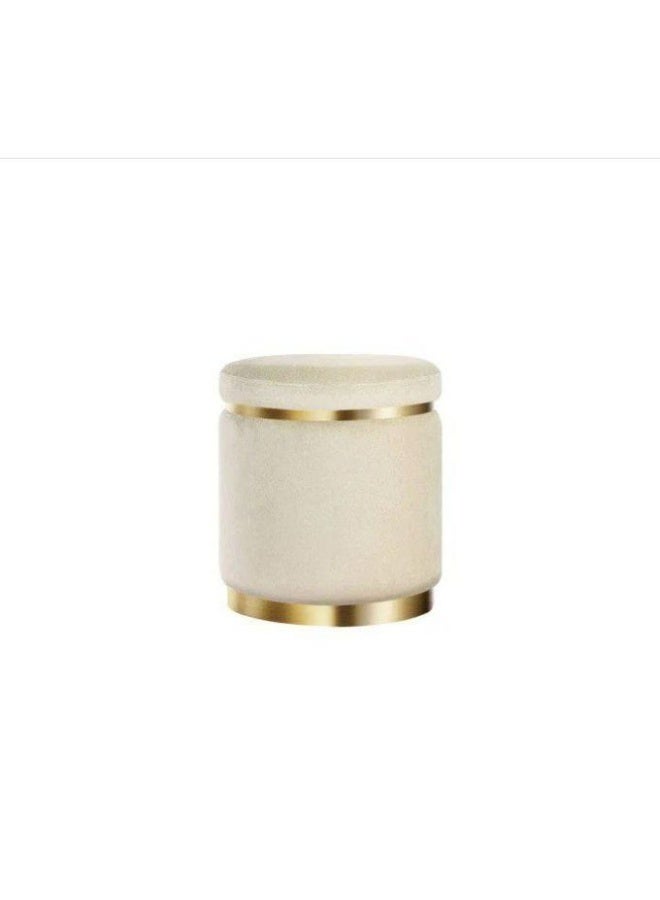 Luxury Pouf with Steel Frame – Modern Design Combining Comfort and Durability, Off-White