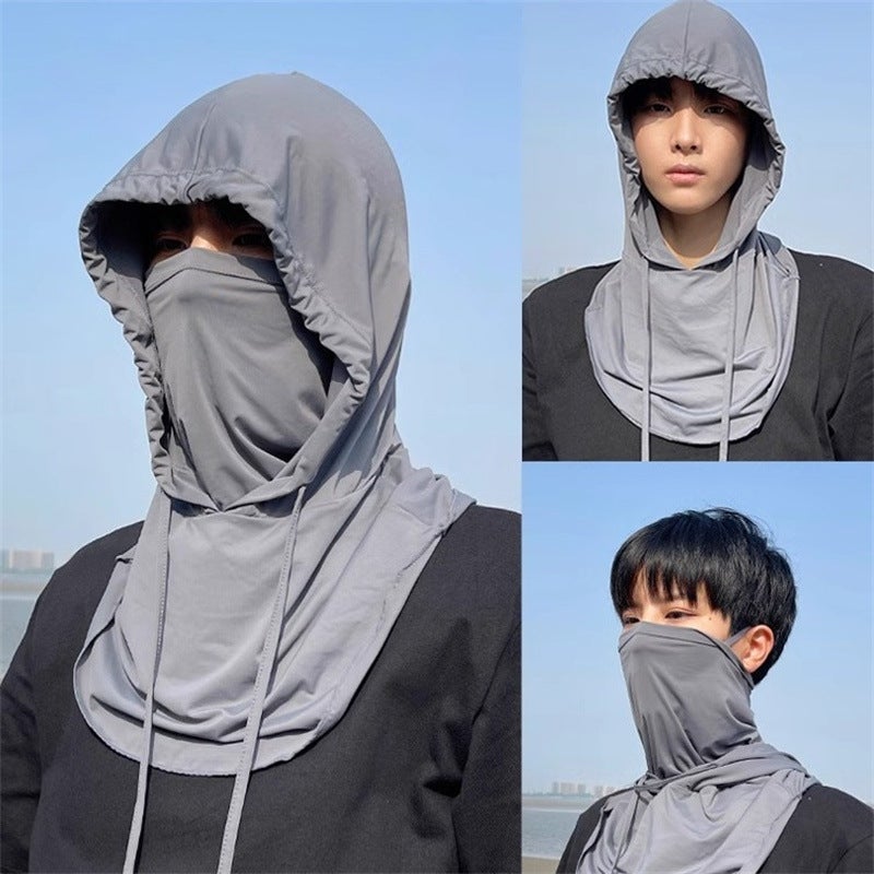Summer Trendy Sunscreen Mask, Anti-Uv Integrated Neck Protector, Ice Silk High-Value Face Mask, All-Round Sunshade Mask - Image 3