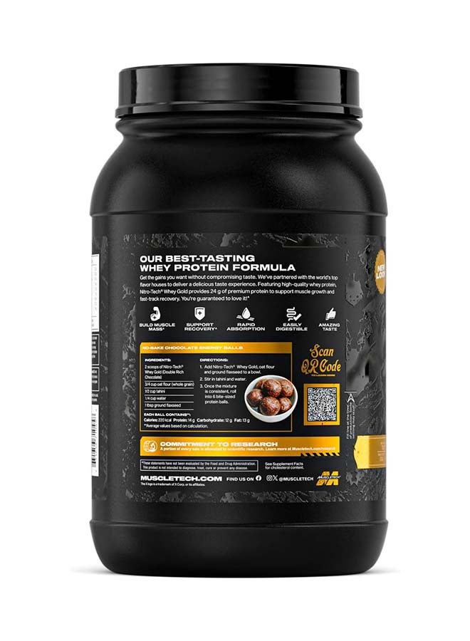 MuscleTech Nitro Tech Whey Gold Protein Double Rich Chocolate 907 gram - Image 2
