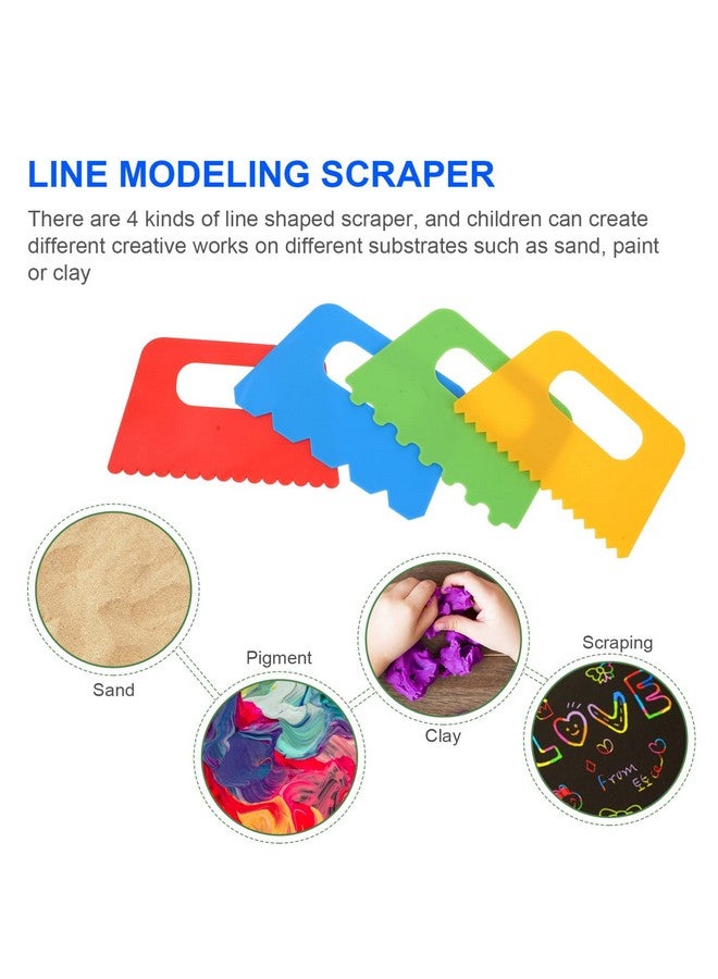 STOBOK Paint Scrapers Kit, 4Pcs Paint Scrapers for Arts Crafts DIY Graffiti Scraping Kids Play Oil Painting Drawing Tools for Kids Art Early Learning Toys - Image 5