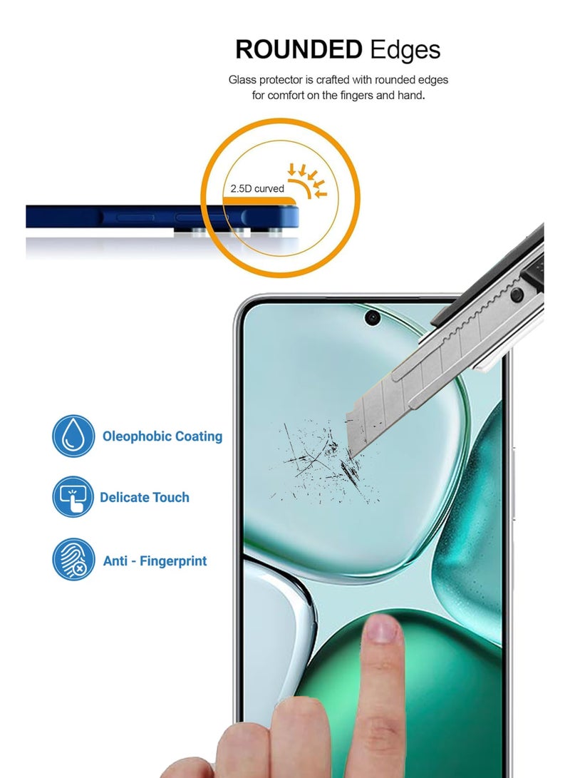 BYTER For Honor X9c Smart - Combo Pack - Tempered Glass Screen Protector - Delicate Touch , Higher Transparency , Easy to Install ,Anti-scratch and Bubble-free Screen Protector Compatible With Honor X9c Smart - Clear - Image 3