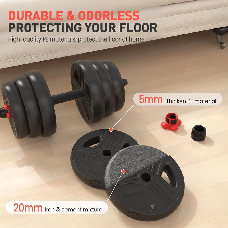 FEIERDUN Adjustable Dumbbell Set, 20lbs(9kg)/40lbs(19kg)/60lbs(28kg) Free Weight Set with Connector, 3-in-1 Design for Dumbbell, Barbell, Home Gym Equipment for Men and Women - Image 5