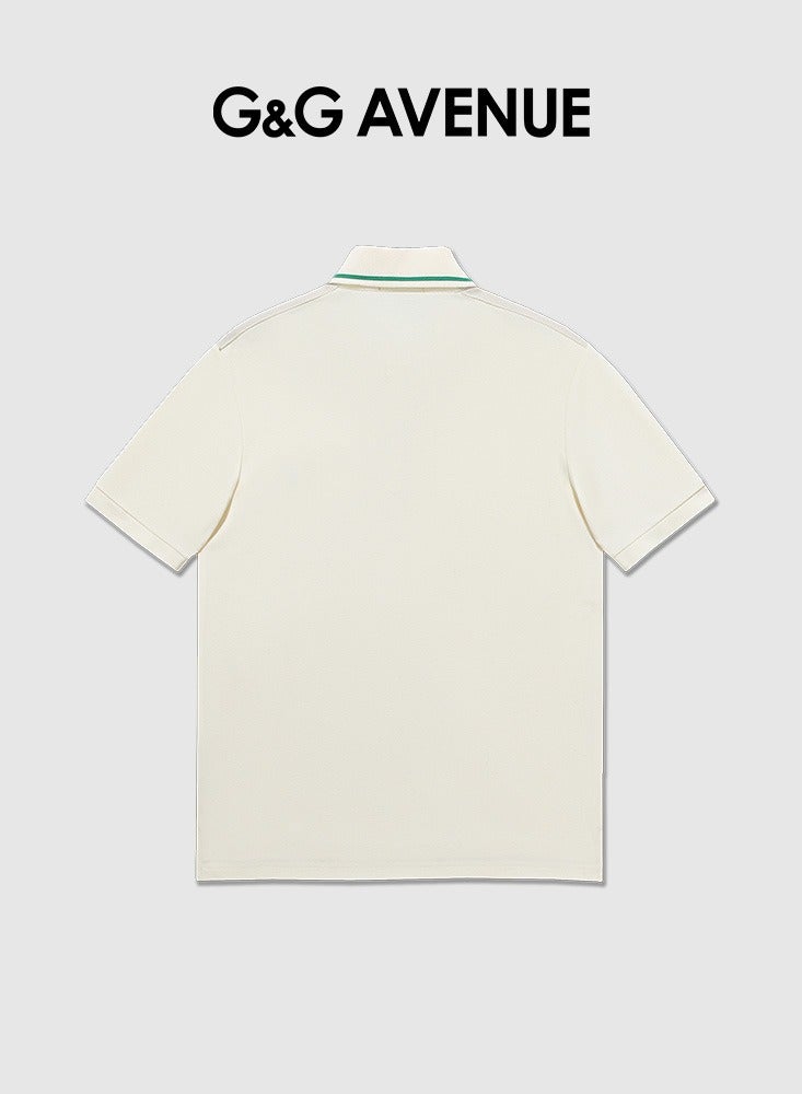 G&G AVENUE Men Short sleeved Polo Shirt with Elastic Golf Ribbon Polo Shirt Men's Flip Collar Short sleeved T-shirt  - Image 2