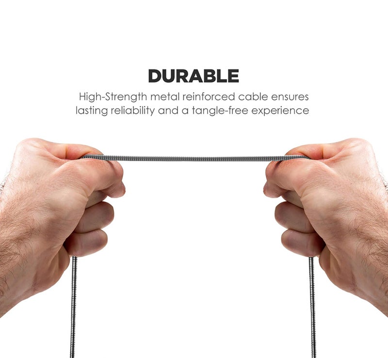GALVANOX Pet Proof USB-C to USB-C Charger Cables (2 Pack) - 6 Foot Braided Metal Ultra Durable Type C Charging Cords (Gunmetal) - Image 3