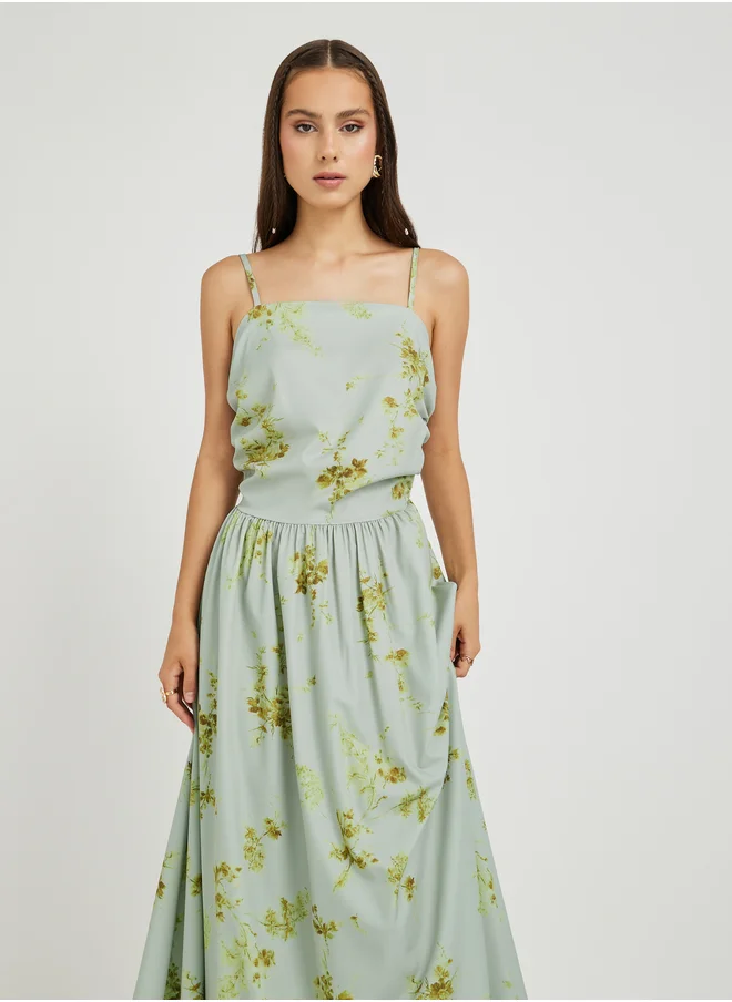 Take Two Take Two Floral Print Strappy A-Line Maxi Dress