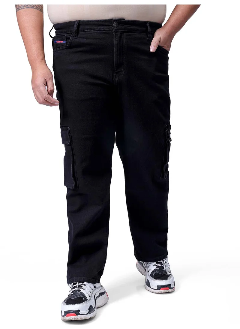 هاردسودا Men Baggy Solid Black Jeans