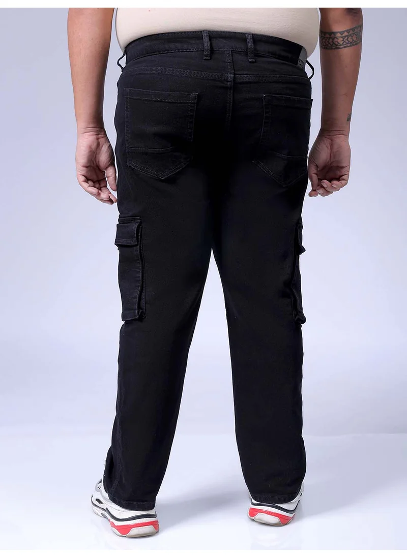 هاردسودا Men Baggy Solid Black Jeans