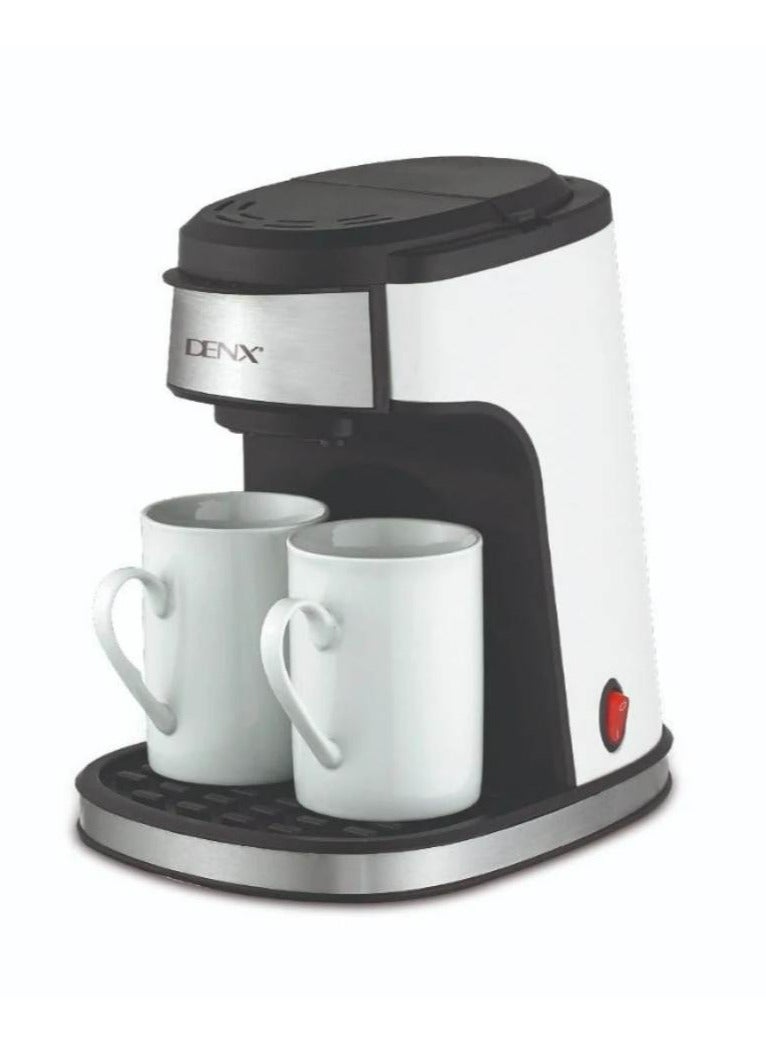 دينكس مكينة تحضير القهوة بالتقطير DENX موديل DX3413 – بقدرة 450 واط، سعة 240 مل، مزودة بفلتر عالي الكثافة، لتحضير كوب أو كوبين من القهوة أو الشاي، تصميم أنيق مع زر تشغيل بإضاءة، متعددة الاستخدامات مثالية للمنزل أو المكتب - Image 1