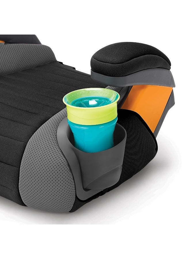 Chicco مقعد سيارة Chicco GoFit المعزز بدون ظهر بدون تثبيت، مقعد معزز للسفر للسيارة، مقعد معزز محمول للأطفال من 40-110 رطل، قطرة المطر/أزرق - Image 3