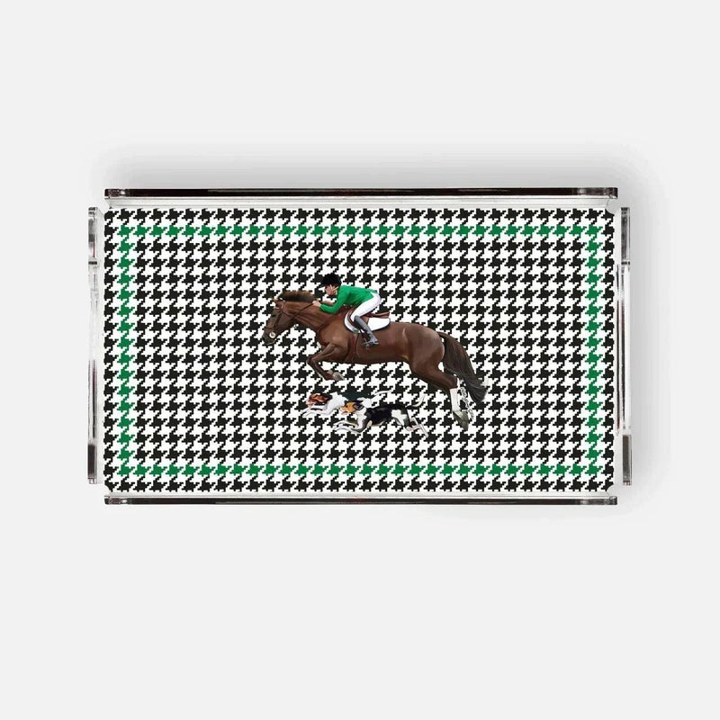 Equestrian Green Jacket 38x23 Acrylic Tray