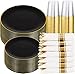 KIRE 350 PCS Plastic Dinnerware Set for 50 Guests Black and Gold Plates 50 for Dinner 50 for Dessert 50 Pre Rolled Napkins with Disposable Silverware 50 Cups for New YearBanquetWedding - Image 1