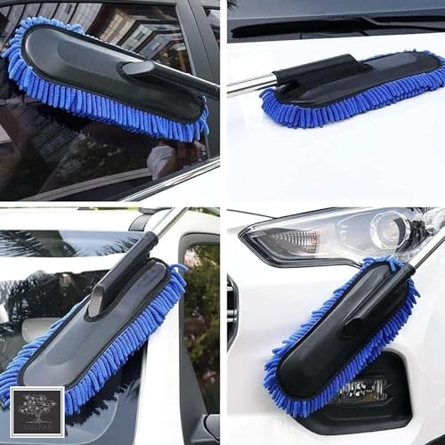 Sulfar Car Duster, Extendable Long Handle Microfiber Car Duster Exterior Scratch Free Car Cleaning Tool, Car Dust Brush for Pickup, SUV, RV, Motorcycle, Truck, Vehicles Cleaning (Grey) - Image 5