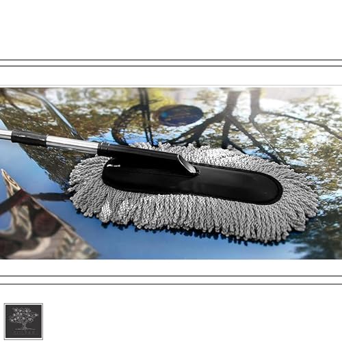 Sulfar Car Duster, Extendable Long Handle Microfiber Car Duster Exterior Scratch Free Car Cleaning Tool, Car Dust Brush for Pickup, SUV, RV, Motorcycle, Truck, Vehicles Cleaning (Grey) - Image 3
