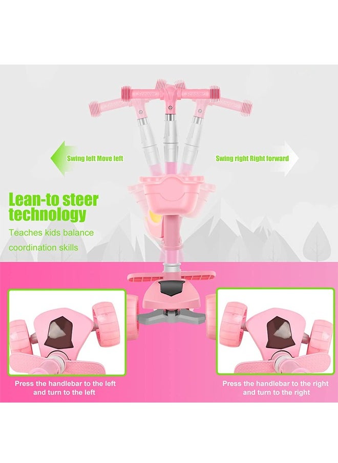 Beauenty 2 in 1 Scooters For Kids Toddler Scooter For Ages 2-12 Music&Light Display Kids Scooter Kick Scooter With Foldable Seat 3 Wheel Scooter And Adjustble Height  - Image 3