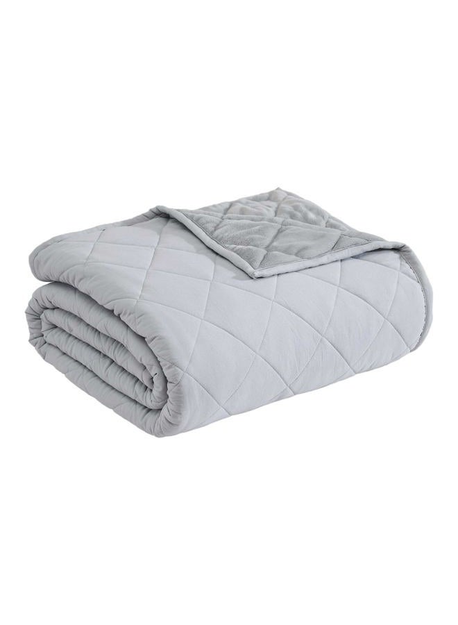 Eddie Bauer Twin Blanket, Quilted Microfiber with Plush Reverse, Soft Bed Blanket, Oeko-Tex Certified, Dorm Essentials (Classic Solid Grey) - Image 1
