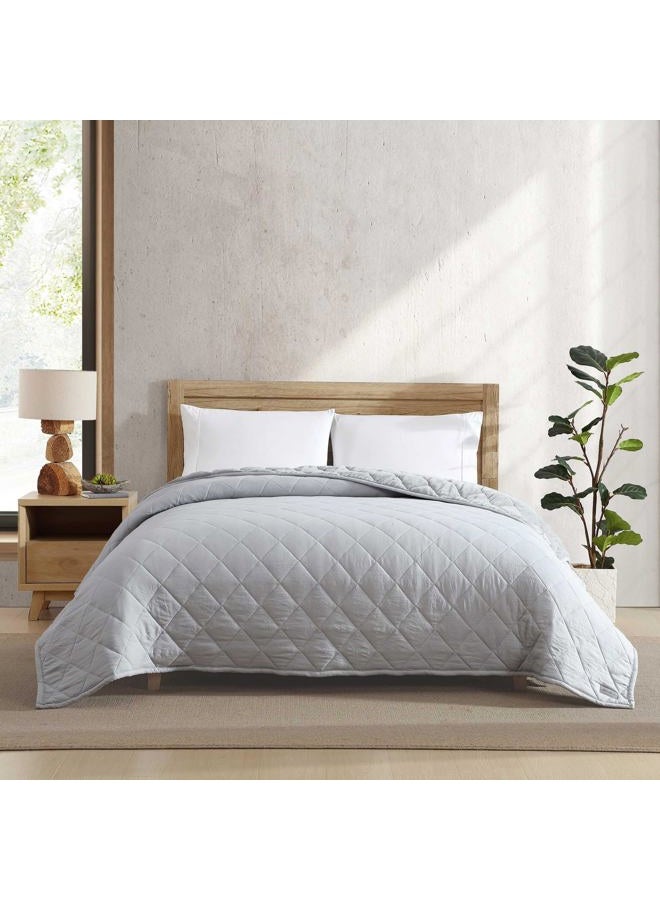 Eddie Bauer Twin Blanket, Quilted Microfiber with Plush Reverse, Soft Bed Blanket, Oeko-Tex Certified, Dorm Essentials (Classic Solid Grey) - Image 2
