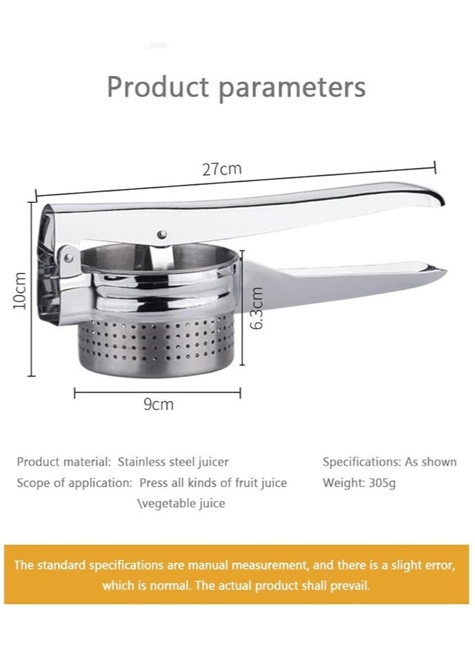 Manual Stainless Steel Juicer – Premium Metal Lemon, Lime, Orange, and Apple Juice Extractor – Heavy Duty Citrus Press for Fresh Juices, Purees, and Cocktails – Easy to Clean & Use - Image 2