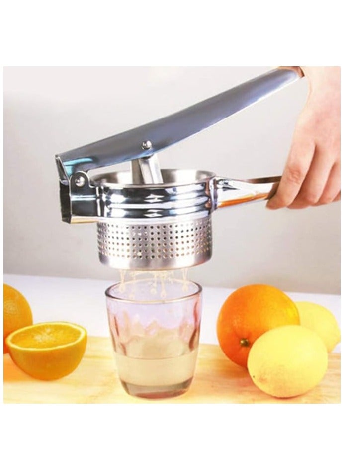 Manual Stainless Steel Juicer – Premium Metal Lemon, Lime, Orange, and Apple Juice Extractor – Heavy Duty Citrus Press for Fresh Juices, Purees, and Cocktails – Easy to Clean & Use - Image 3