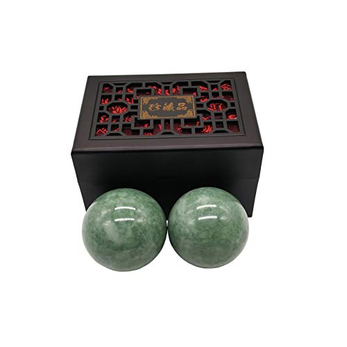 BCQLI 2" Greenish Stone Baoding Balls,Hand Exercise Tool - Image 1