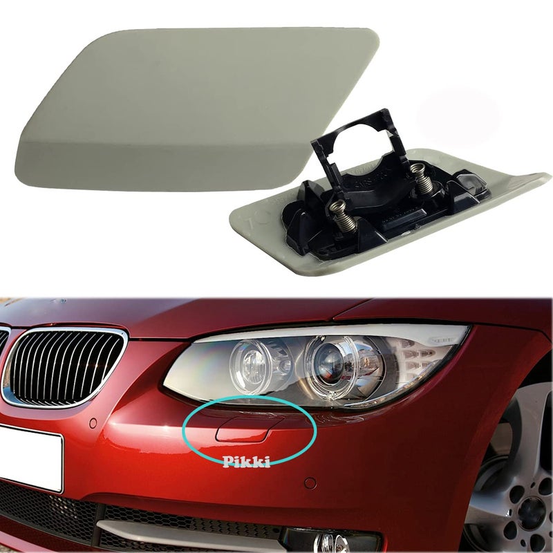 Pikki Front Bumper Headlight Washer Cover for E92 E93 LCI 20102013 unpainted Left Side