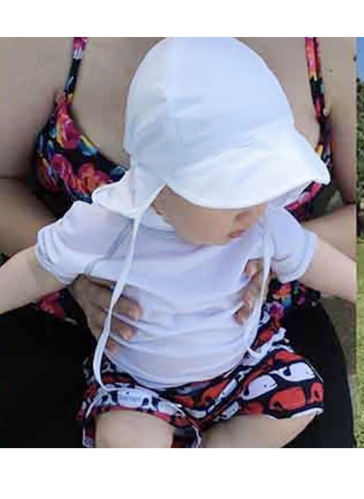 Generic Kids UV Protection Sun Hat Toddler Summer Beach Wide Brim Hat,White,S  - Image 2