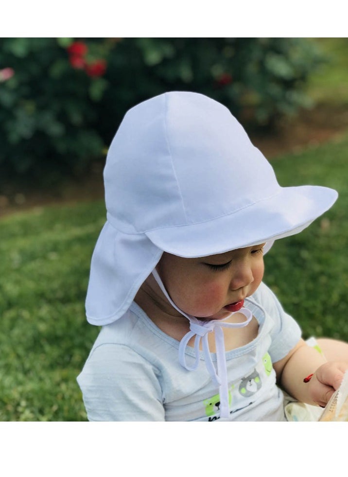 Generic Kids UV Protection Sun Hat Toddler Summer Beach Wide Brim Hat,White,S  - Image 3