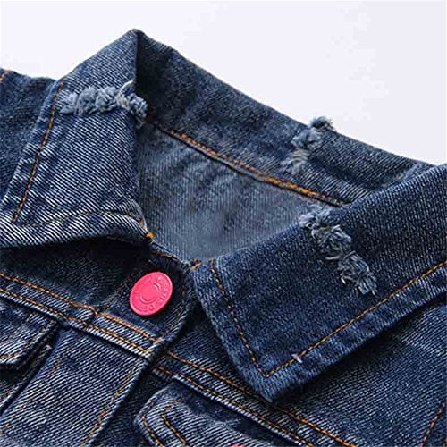 Mud Kingdom Toddler Girl Denim Vest Jacket Sparkly Butterfly Sequin 3T Dark Blue - Image 4