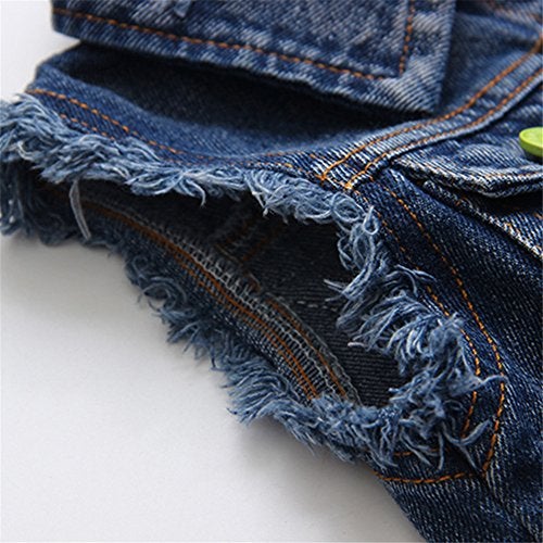 Mud Kingdom Toddler Girl Denim Vest Jacket Sparkly Butterfly Sequin 3T Dark Blue - Image 5