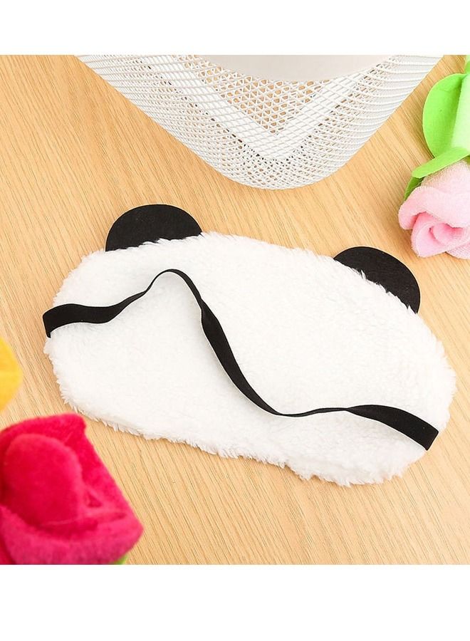 Eye mask in the form of blindfold that covers the eyes for sleeping while traveling with black/white panda design - Image 2