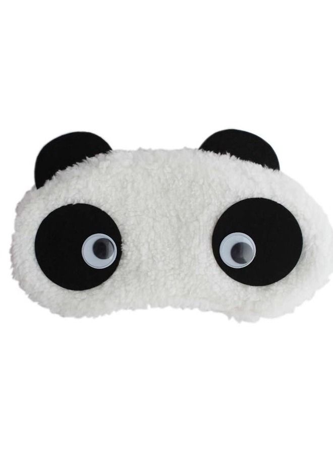 Eye mask in the form of blindfold that covers the eyes for sleeping while traveling with black/white panda design - Image 3