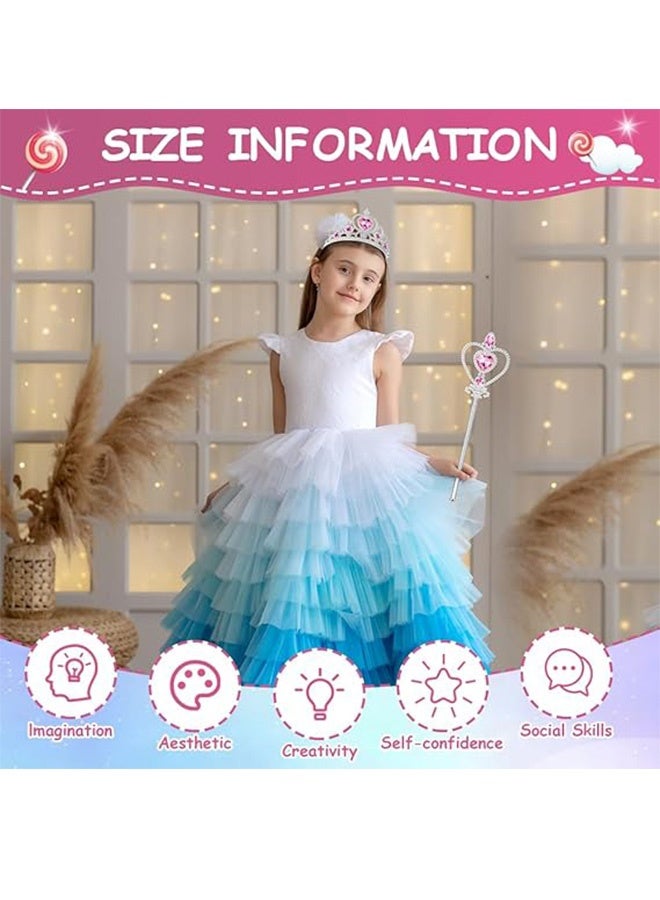 إم إكس إن 6 قطع من إكسسوارات فستان الأميرة - تاج الأميرة والصولجانات للفتيات الصغيرات من أجل هدايا ألعاب مجوهرات الملكة - Image 5