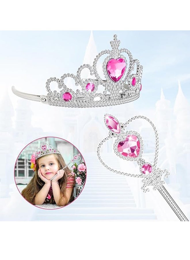 إم إكس إن 6 قطع من إكسسوارات فستان الأميرة - تاج الأميرة والصولجانات للفتيات الصغيرات من أجل هدايا ألعاب مجوهرات الملكة - Image 4
