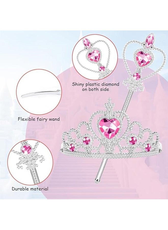 إم إكس إن 6 قطع من إكسسوارات فستان الأميرة - تاج الأميرة والصولجانات للفتيات الصغيرات من أجل هدايا ألعاب مجوهرات الملكة - Image 3