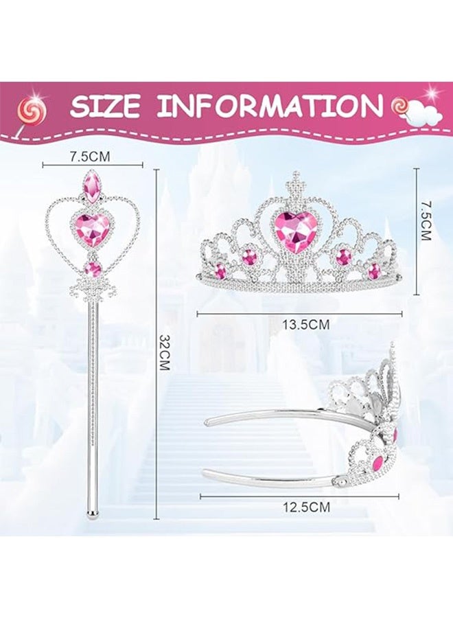 إم إكس إن 6 قطع من إكسسوارات فستان الأميرة - تاج الأميرة والصولجانات للفتيات الصغيرات من أجل هدايا ألعاب مجوهرات الملكة - Image 2