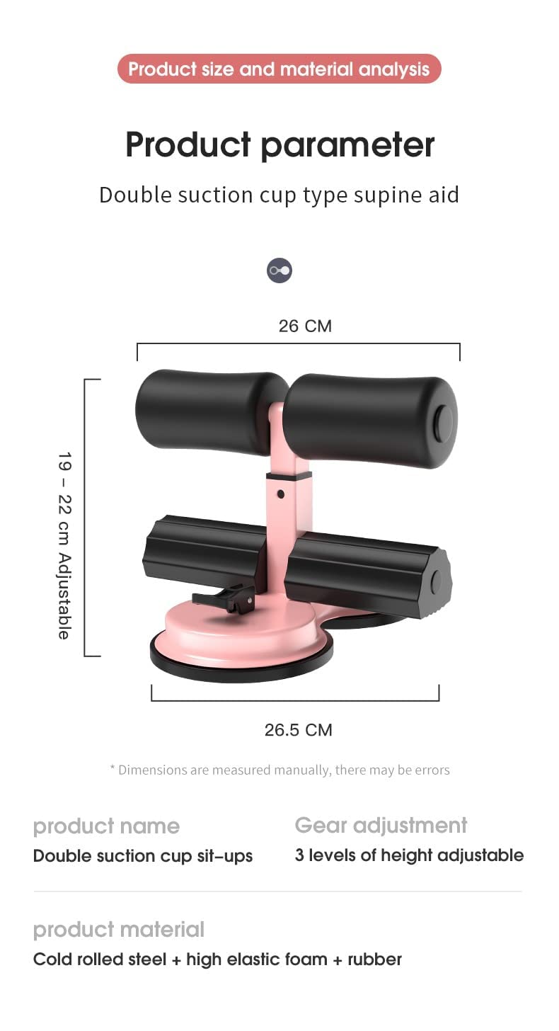 Gopendra Upgraded Double Suction Cups Sit Up Bar,Portable Sit-Up Assistant Device,Fixed Foot Abdominal Muscle Trainer Device, Portable Sit Up Bar with Foam Padded for Floor, Abs Home Workout(Black) - Image 2