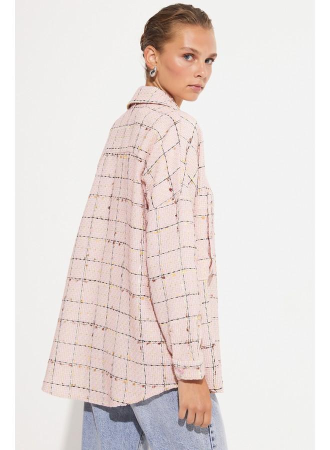 جون قميص كاروهات حصري لشهر يونيو - بودرة - Image 2