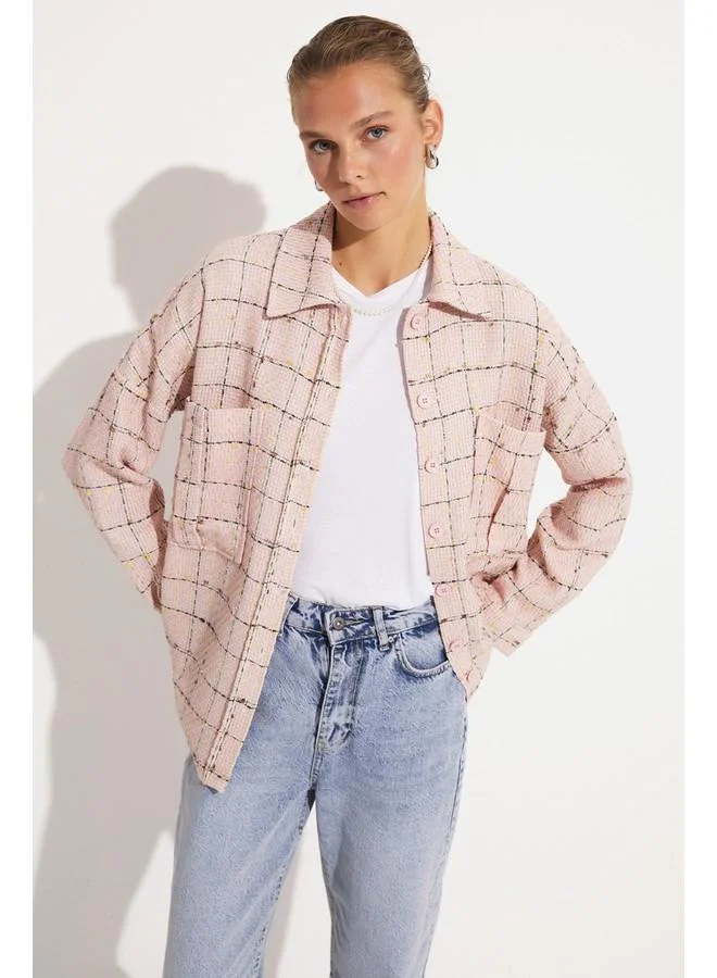 JUNE June Exclusive Plaid Shirt Powder