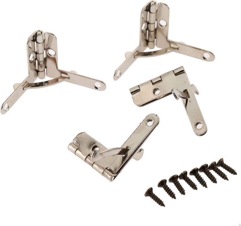 Teclican Silver Color 90 Degree Folding Support Hinge Jewelry Small Box Quadrant Hinge for Jewelry Wine Wooden Box Size 22 x 26mm087x 1inchLW Pack of 4  - Image 1