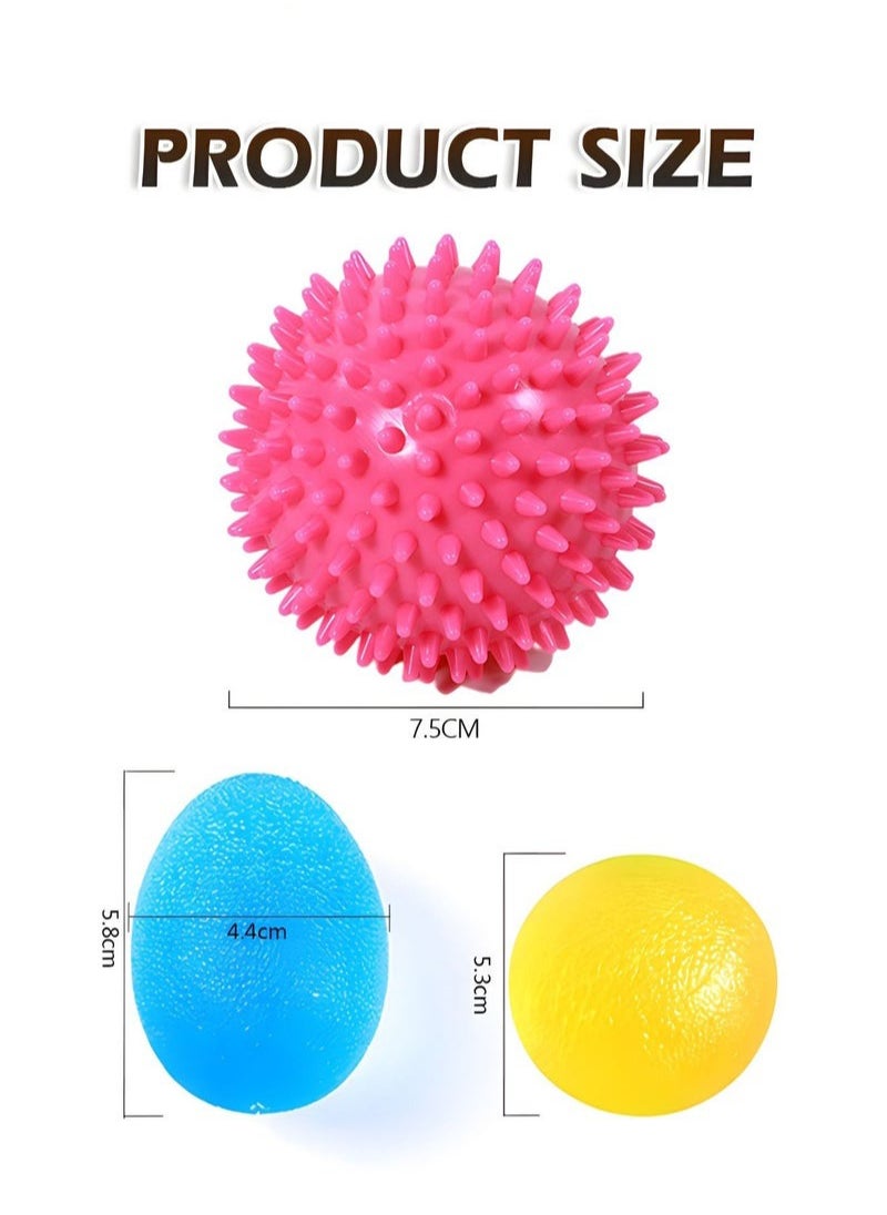 Massage Ball Set PVC Massage Ball for Deep Tissue Back Massage Squeeze Balls for Hand Therapy Set Relief Ball Relieve Wrist and Thumb Pain 3 Pcs
