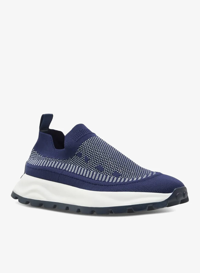 Men's Textured Slip-On Sneakers with Pull Tabs