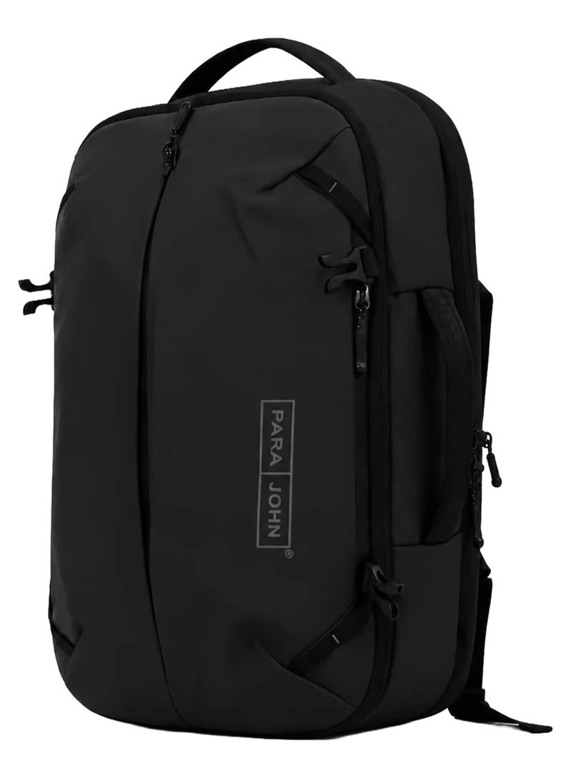 Parajohn Para John Black Laptop Backpack for Men & Women, Large Travel Backpack with Multiple Compartments, Laptop Compartment, Adjustable Shoulder Straps for Office, College & Business Use