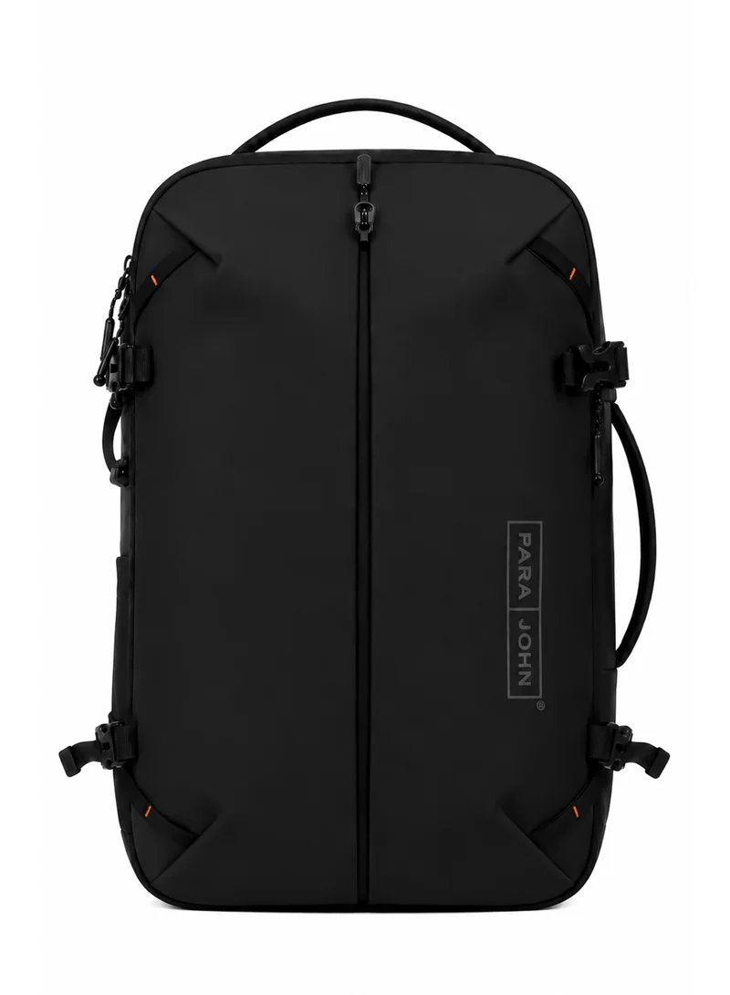 Parajohn Para John Black Laptop Backpack for Men & Women, Large Travel Backpack with Multiple Compartments, Laptop Compartment, Adjustable Shoulder Straps for Office, College & Business Use