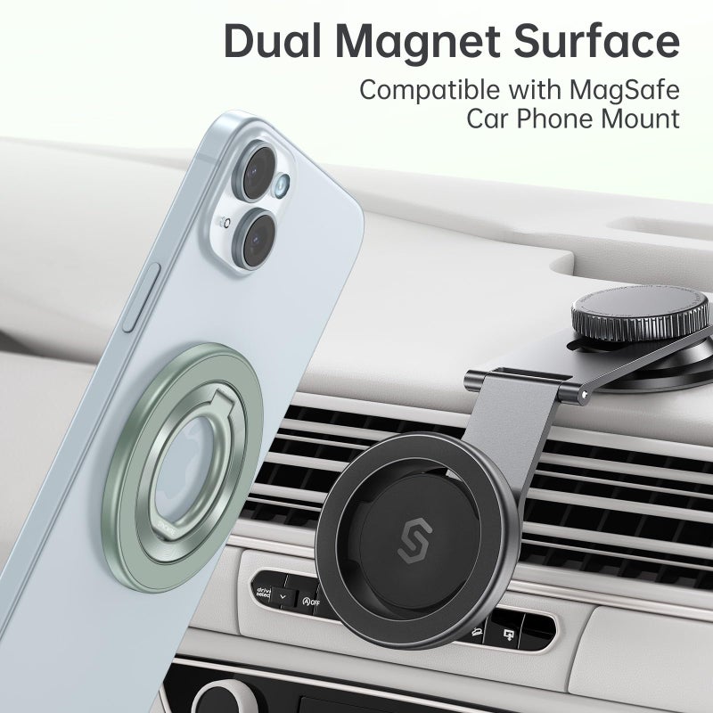 SYNCWIRE Magnetic Phone Ring Holder for MagSafe, 360Â° Rotation Cell Phone Grip Stand Finger Ring Kickstand Two-Sided Magnet Compatible with iPhone 17 Pro Max 16 15 14 13 12 MagSafe Accessories - Image 3