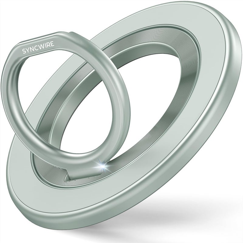 SYNCWIRE Magnetic Phone Ring Holder for MagSafe, 360Â° Rotation Cell Phone Grip Stand Finger Ring Kickstand Two-Sided Magnet Compatible with iPhone 17 Pro Max 16 15 14 13 12 MagSafe Accessories - Image 1