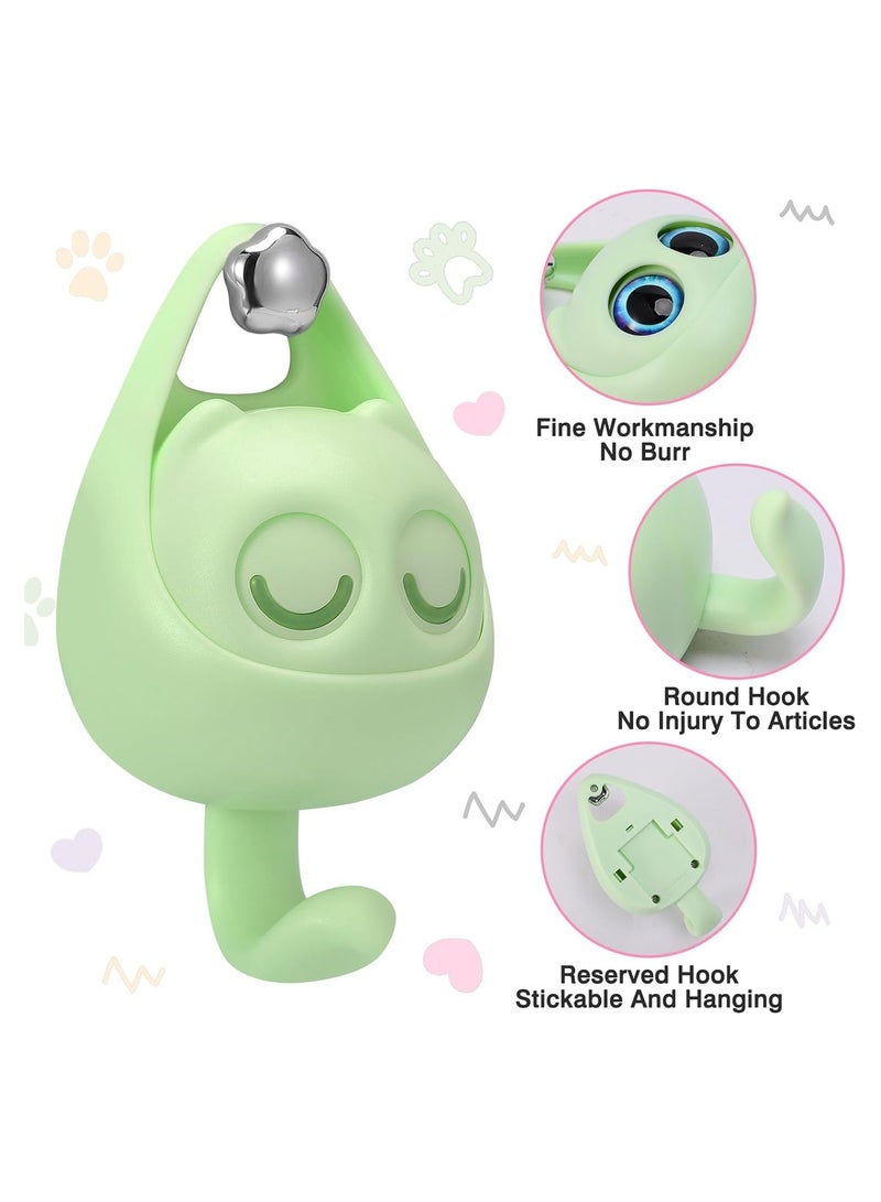 Joybos 4Pcs Creative Winking Cat Adhesive Coat Hook Cute Multifunctional Cat Hooks for Hanging Towels, Hats, Coats, Bags, Belts, Keys - Wall Hanging Decorations, Carry Up to 5.5 LBS(4 Color)  - Image 4