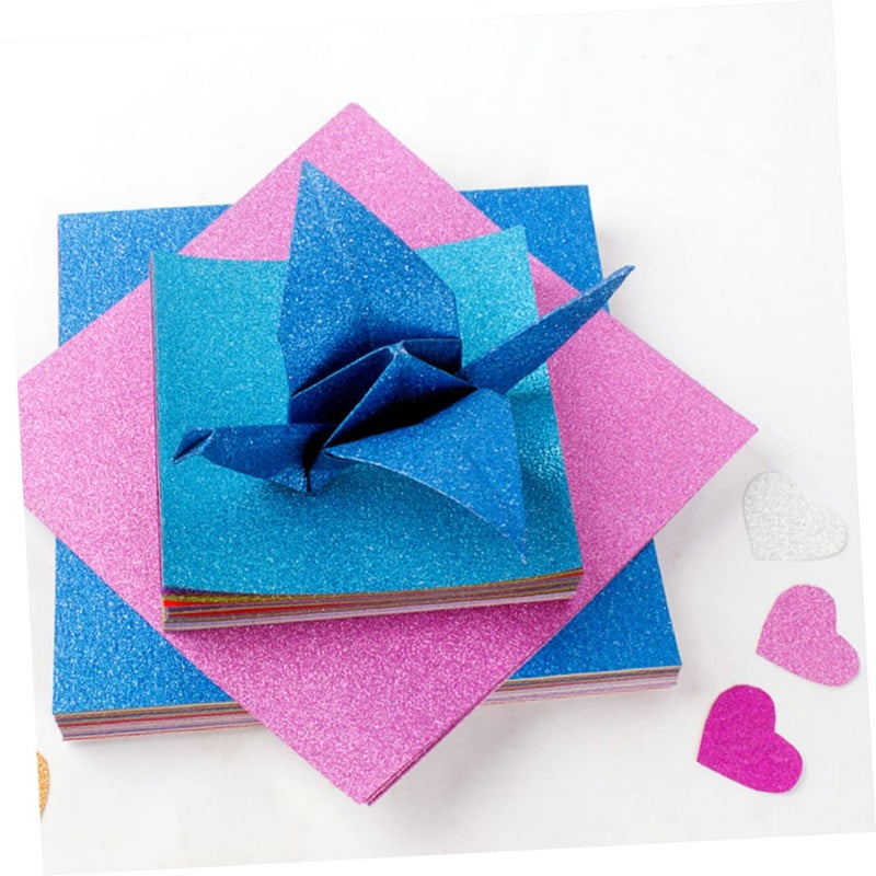 Glitter Paper Sheets 100Pcs 15X15CM DIY Craft Material For Invitations Decorations - Image 4