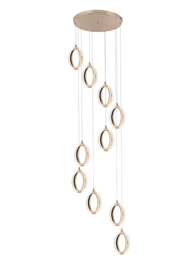 Best Power Modern LED Staircase Chandelier 6170-10 – 10-Lamp Hanging Light with 3 Lighting Levels – 50W Energy-Efficient Ceiling Light with 250cm Adjustable Length for Staircases, High Ceilings, and Modern Interiors - Image 4