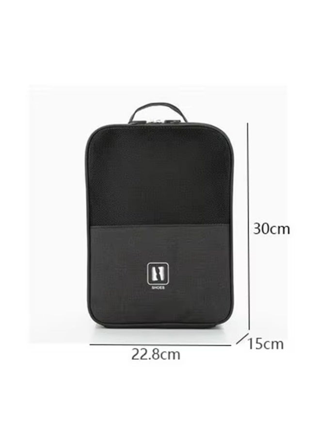 3-in-1 Travel Shoe Organizer - Waterproof Foldable Storage Bags with Dry/Wet Separation (Black) - Image 2
