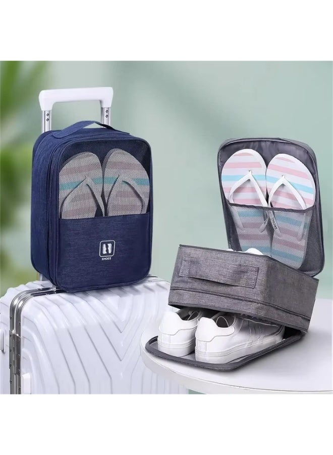 3-in-1 Travel Shoe Organizer - Waterproof Foldable Storage Bags with Dry/Wet Separation (Black) - Image 3